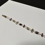 Women’s Dainty Gold Tone Purple Rhinestone Tennis Bracelet 7 3/4 Inch Silver Photo 8
