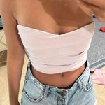 ZARA Purple Lavender Ruched Crop Bustier Corset Tube Top Shirt Blouse Strapless Sleeveless-L Measurement in pics Photo 0