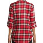 No Boundaries NWT  Juniors Plaid Flannel Pocket Front Red Black Top Blouse SZ XS Photo 3