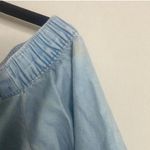 Calvin Klein Jeans Blue Chambray Off the Shoulder Bell Sleeve Blouse Photo 7