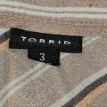 Torrid  Womens Taupe‎ Striped Gauze Button Front Relaxed Fit Tunic Top 3 3X Photo 3