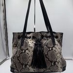 Patricia Nash 10 Year Anniversary Snakeskin Leather Bucket Tote Bag With Tassel Photo 0