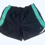Nike Women Black Aqua Stretch Elastic Waist Athletic Running Shorts Size M(8-10) Photo 0