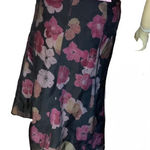 Sigrid Olsen  BLACK AND PINK FLORAL CHIFFON SILK SKIRT NWT (16W) Photo 0