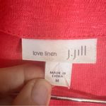 J.Jill Love Linen 100% Linen Bright Pink Flowy Cardigan Size Medium Career Wear Photo 2