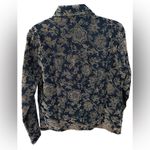 Bill Blass Vintage Denim Floral Contrast Chore Jean Jacket Size M Photo 4