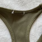 Green Ribbed Sports Bra Photo 1