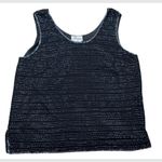 Jkara New York Black Beaded Evening Tank Top Large Photo 2