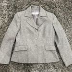 Le Suit  Essentials Two Piece Pant Suit in Grey Marl, Size 4P​​​​​​​​ Photo 1