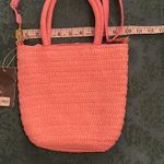 Crossi NWT pink woven straw handbag with handles and removable crossbody strap Pink Photo 4