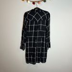 Anthropologie  Cloth & Stone black windowpane plaid button down dress Photo 4