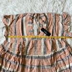 New Lulus double V neck tie back cover up dress dusty orange/blue/white size XS Orange Photo 5