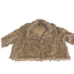 PICADILLY BEIGE & BLACK EYELASH FRINGE BLAZER (L) Size L Photo 7