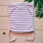 American Eagle  Striped Tube Top – XS Juniors – Y2K Ruched Cinch Sides Photo 1