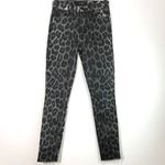 joe's jeans New Leopard Print Raw Hem High Rise Skinny Ankle Jeans Grey Photo 5
