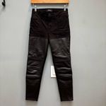 ATWYLD Leather Front Motorcycle Jeans / Pants Shred Black 26 Photo 5