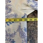 Point Sur Medium Blue White Floral Print Split Neck Tunic Shirt Boho Flowy Photo 5