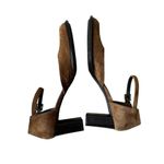 Paloma Round Square Suede Toe Chunky Heels Mary Jane Shoes feature leather 7.5 Brown Photo 4