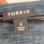 Torrid  Faux Wrap Knit Dress Sz 4X Blue Ribbed Stretchy V-Neck Comfy Curvy Soft Photo 9