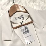 Mango Textured Unstructured Blazer in White Photo 5