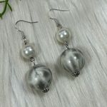 Layered faux pearl hobo chunky ball dangle earrings Photo 1