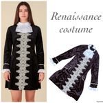 Renaissance / pirate midi dress costume elaborate English style dress velvet med Silver Photo 1