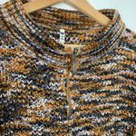 Leo & Nicole  Medium Mock Turtle Neck Zip Sweater Medium Brown Photo 4