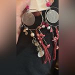 Free People Bohemian Coco Bongo Dangle Maroon Coastal Earrings Photo 6