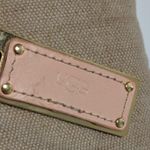 UGG  Meena Tote Bag Jute Peach Leather Weekender Shoulder Purse Double Handle Photo 4