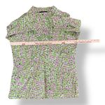 Chadwick's Chadwick’s Long Sleeve Green Pink Cotton Embroidered V-Neck Top Size XL Resort Photo 2
