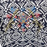 ASTR  Aztec Print Black And Tan Open Back Dress Photo 1