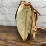 Dooney & Bourke  Monogram Canvas Leather Pale Yellow Letter Carrier Crossbody Bag Photo 2