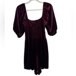Urban Outfitters  Red Burgundy Velvet Patsy‎ Women's Romper Smocked Party Large Photo 3