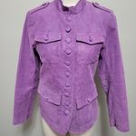 Twiggy London purple rocker leather jacket size small Photo 0