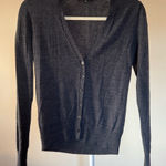Uniqlo Charcoal Button-Up Cardigan 100% Wool - XS Dark Academia Photo 0