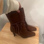 Anne Michelle  Boots Size 9 brown suede fringe boots Photo 11
