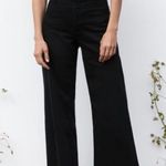 ZARA The Marine Straight High-Waisted Black Wide Leg Straight Denim Jeans Photo 0