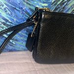 Coach  Black Pebbled Leather Double Zipper Wristlet Photo 1