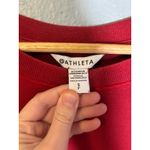 Athleta Coaster Luxe Red Stripe Sweatshirt Size Small Athleisure Winter Cozy Photo 2