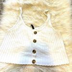 H&M White Ribbed Button Down Tank Top Photo 0
