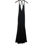 Jay Godfrey  Womens Gown Deep V-neck Cut out Back Maxi Black Size 00 New Photo 5
