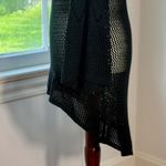 Black Knit Beach Coverup Bell Sleeves High Low Dress One Size Goth Size L Photo 5