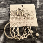 Silver Hoop and Pearl Earring Set Photo 0