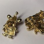 Lot Of 2 Costume Brooches Christmas Santa Claus Mouse / Rat With Tree Photo 2