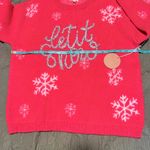 BiBi Festive Pink Snowflake Sweater White Size M Photo 4