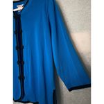 Misook Exclusively Teal Frog Closure Front Black Trim Cardigan Jacket Size 1X Photo 5