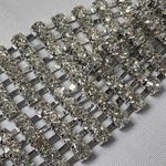 Bling!! Statement Silver Crystal Choker Necklace with Crystal Tie Earrings Set Photo 6