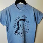 Vintage 80s Screen Stars Indian Meadows T Shirt Blue Women's XS USA WVA Graphic Photo 10