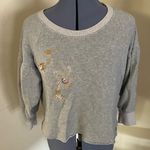 I.MADELINE Gray Sweatshirt with Floral Embroidery Size S Photo 2