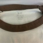 Brandy Melville John Galt Cream & Brown Belle Colorblock Long Sleeve Top, Ribbed Full-Length Photo 5